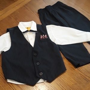 Toddler's Navy Pin-Striped Set